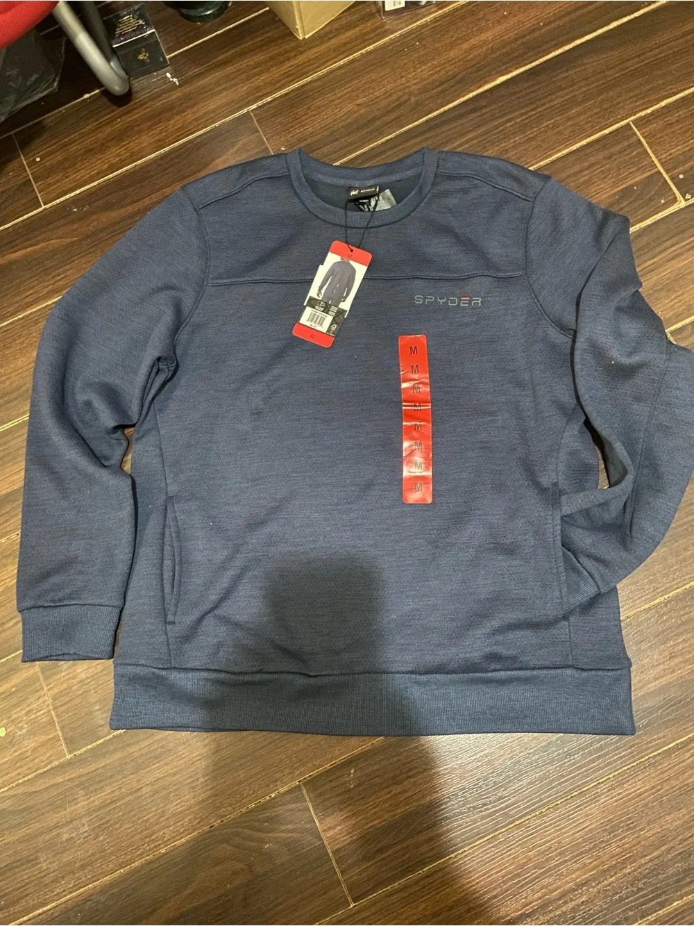 Spyder  Men’s Crew Neck Sweatshirt  Medium Navy Blue Moisture Wicking NWT M